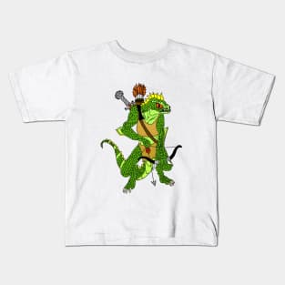 Fantasy Lizardman Warrior Kids T-Shirt